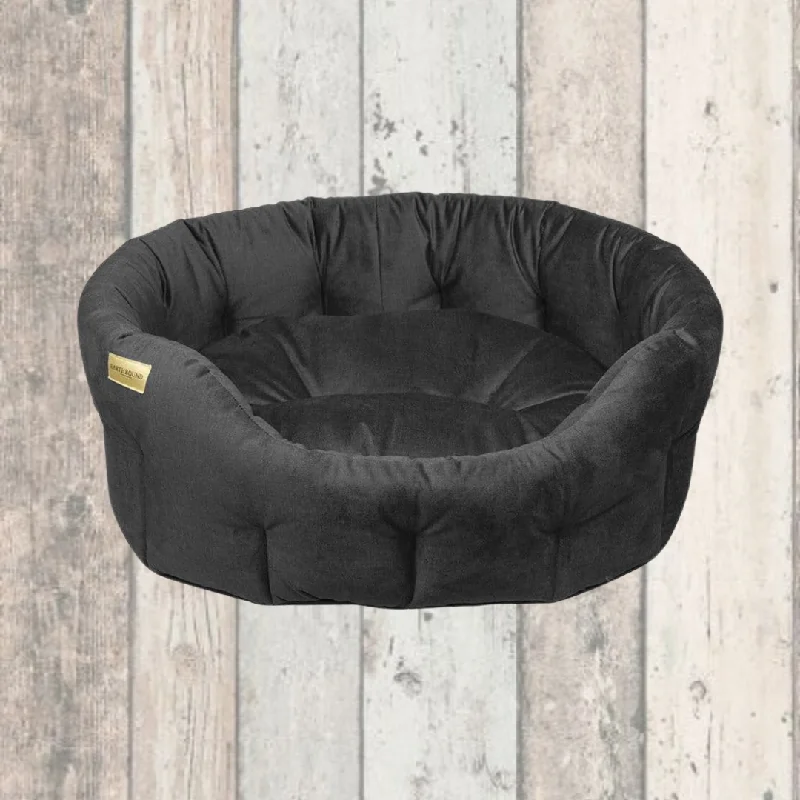 Earthbound Velvet Charcoal Dog Bed