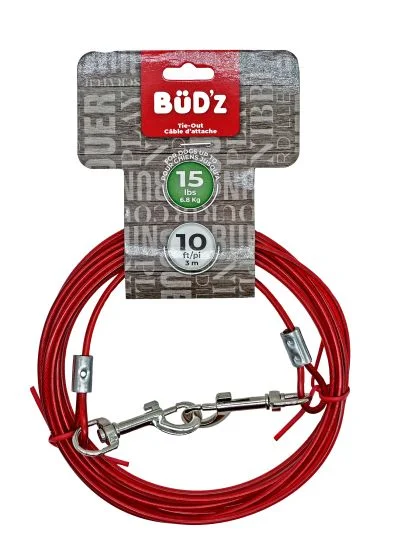 Bud'Z 10ft Tie Out (Up To 15 Lbs) Dog