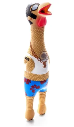 Charming Pet Squawkers Earl Latex Rubber Chicken Interactive Dog Toy (Small)