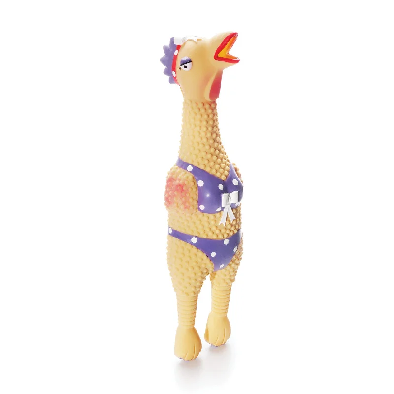 Charming Pet Squawkers Latex Rubber Chicken Interactive Dog Toy