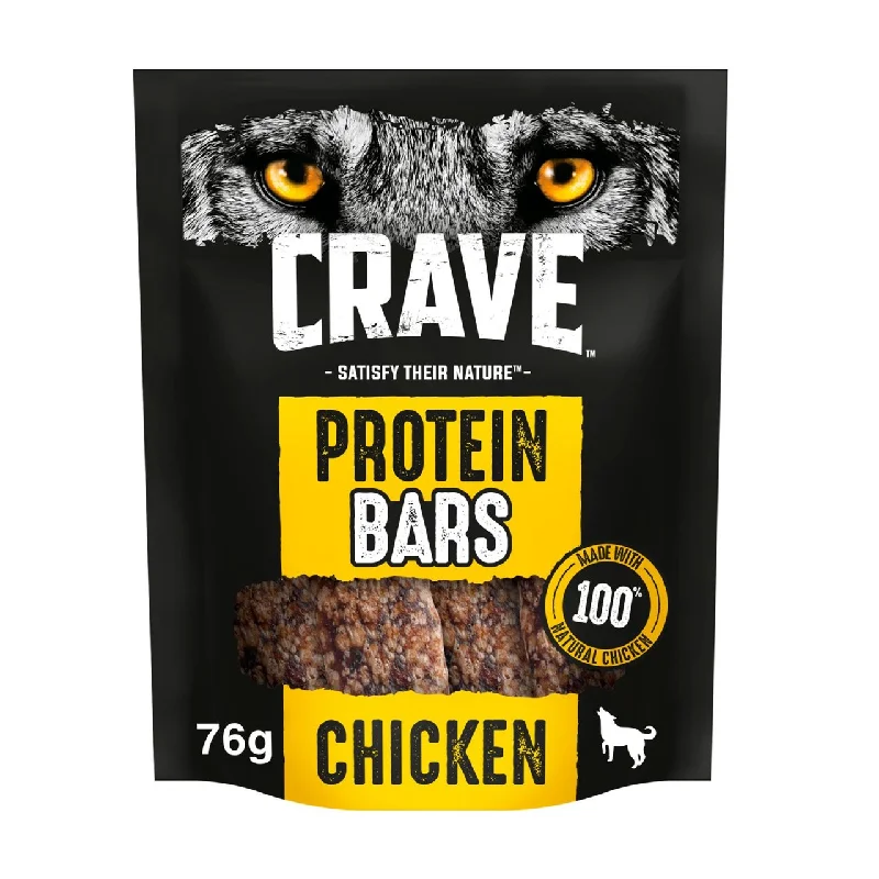 Crave Natural Grain Free Protein Bar Adult Dog Treat Chicken 76g