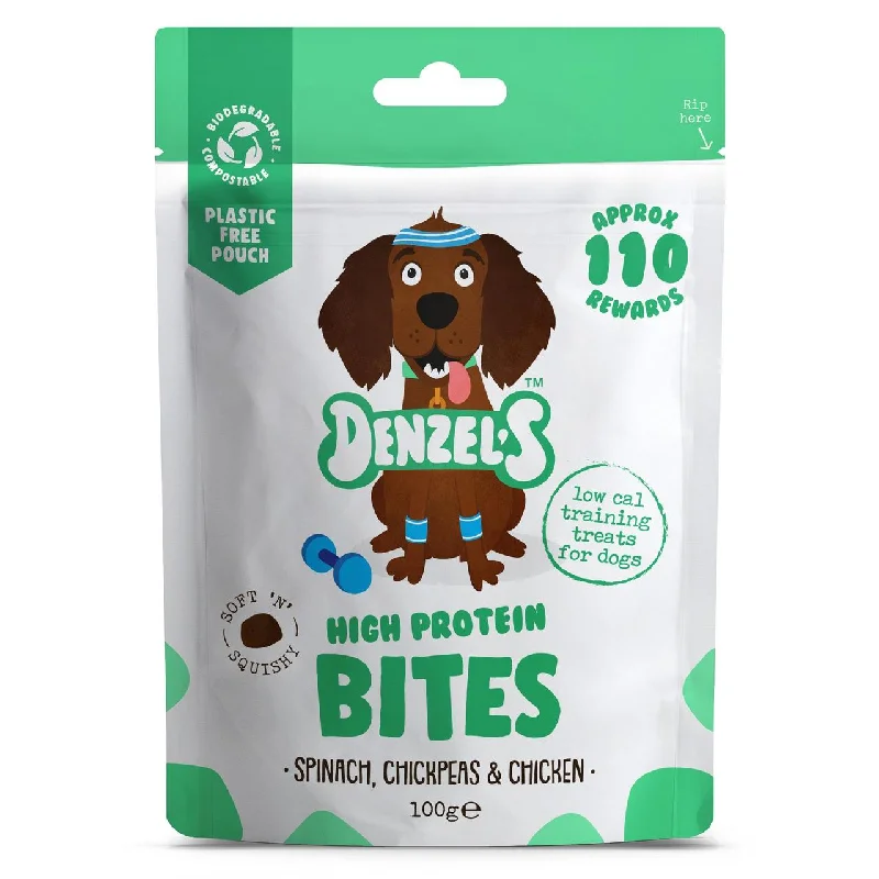 Denzel's High Protein Training Bites Spinach Chickpeas & Chicken 100g