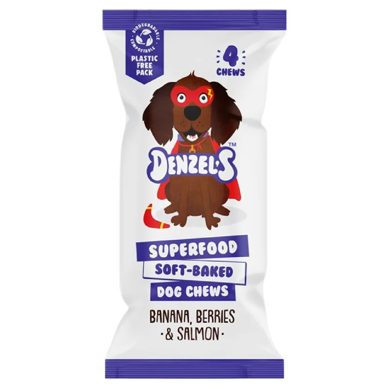 Denzel's Superfood Soft Baked Dog Chews Banana Berries & Salmon 75g