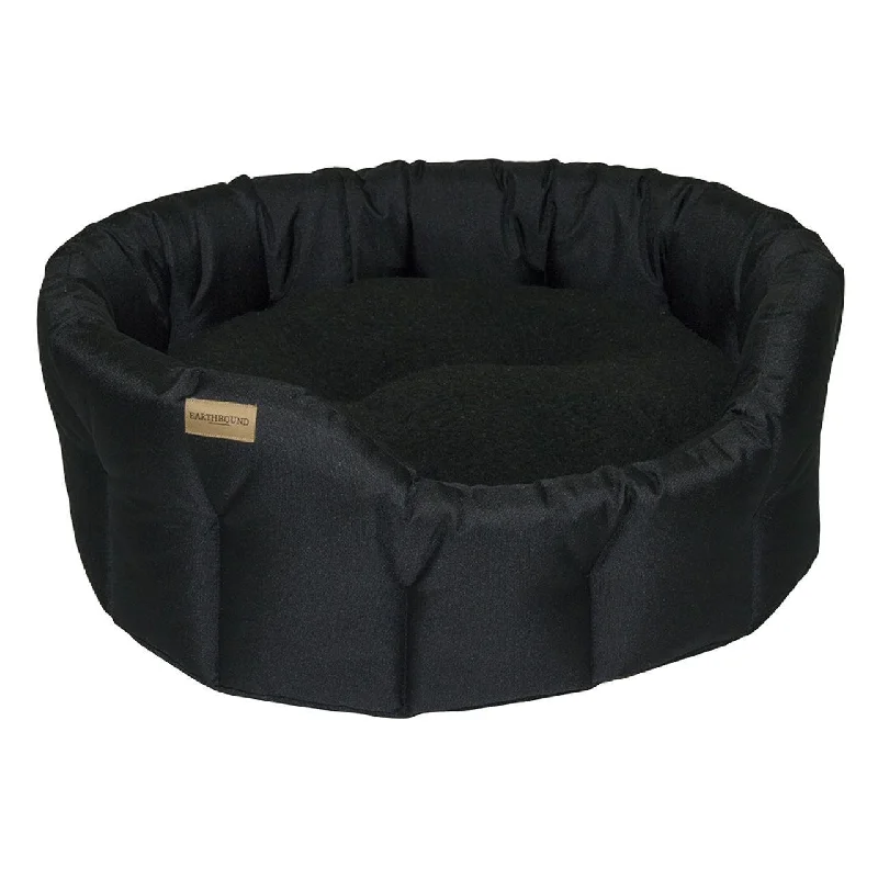 Earthbound Classic Waterproof Round Black Dog Bed Medium