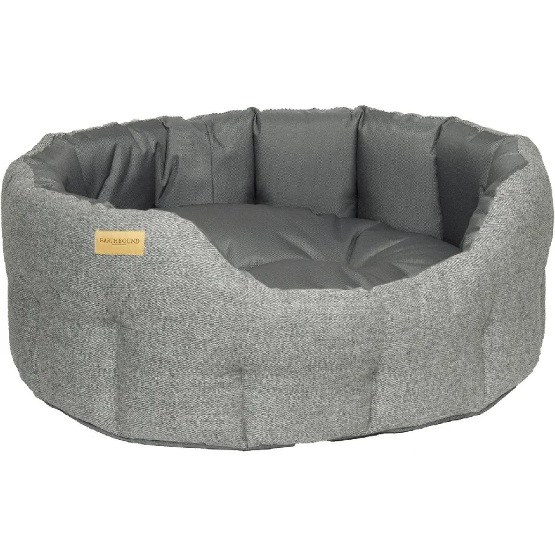 Earthbound Traditional Tweed & Waterproof Bed Steel Grey Small