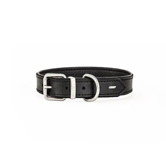 Ezydog Oxford Leather Collar Black