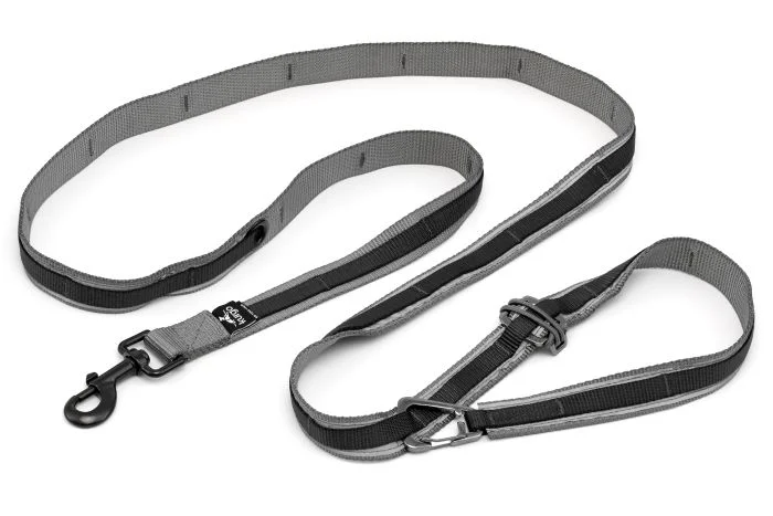 Kurgo Quantum 6-In-1 Dog Leash Black 48"-72"