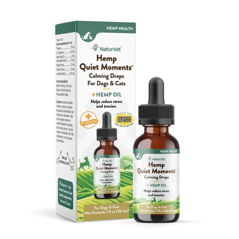 NaturVet Hemp Quiet Moments Calming Drops 4 oz