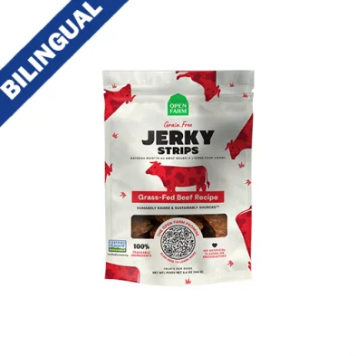 Open Farm® Grain Free Jerky Strips Grass-Fed Beef Recipe Dog Treat 5.6oz