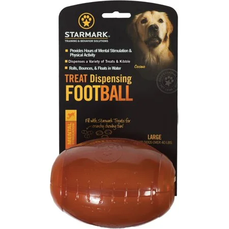 Starmark Treat Dispensing Football Dog Toy