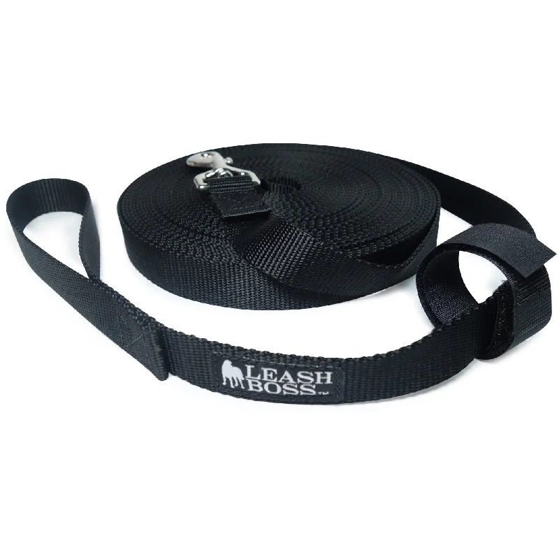 Long Trainer - 20 Foot - 1 Inch Nylon Long Dog Training Leash with Storage Strap