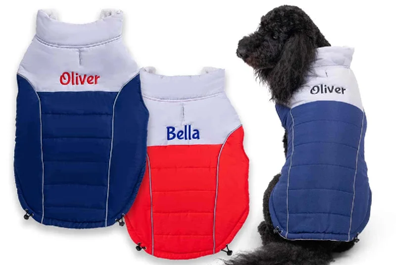 Dog Puffer Jacket, Personalized Insulated Dog Vest