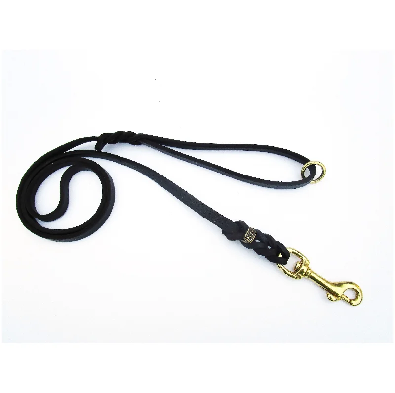 KLIN Soft Leather Leash, 10mm 1.20m (4ft) with handle and ring