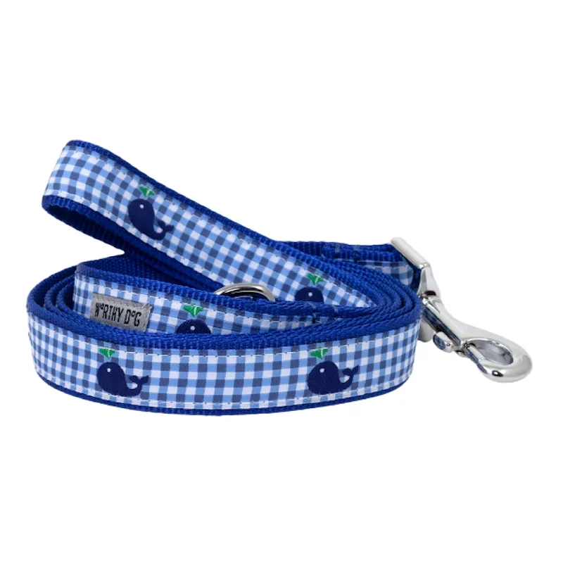 Leash | Gingham Whales