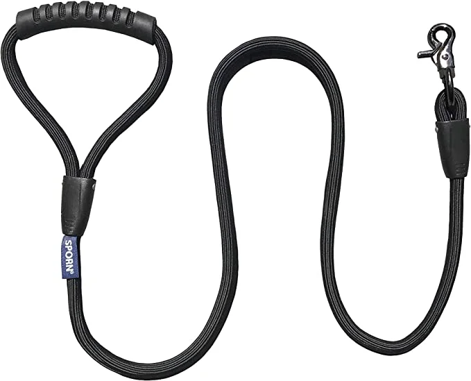 Sporn Non-Friction Leash, Black, 4 ft