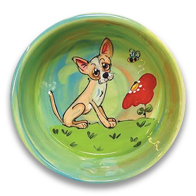 Chihuahua Hand-Painted 6" Bowl