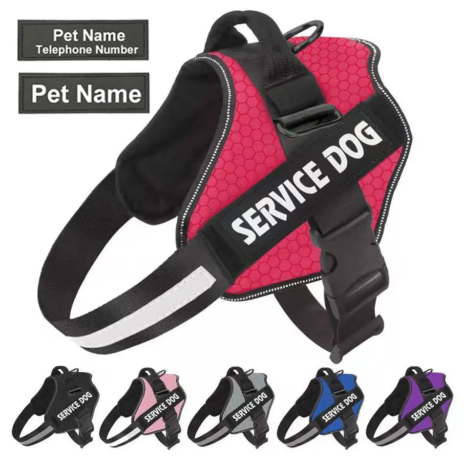 Dog Harness NO PULL Reflective Breathable Adjustable Pet Harness For Dog Vest ID Custom Patch Outdoor Walking Dog Supplies