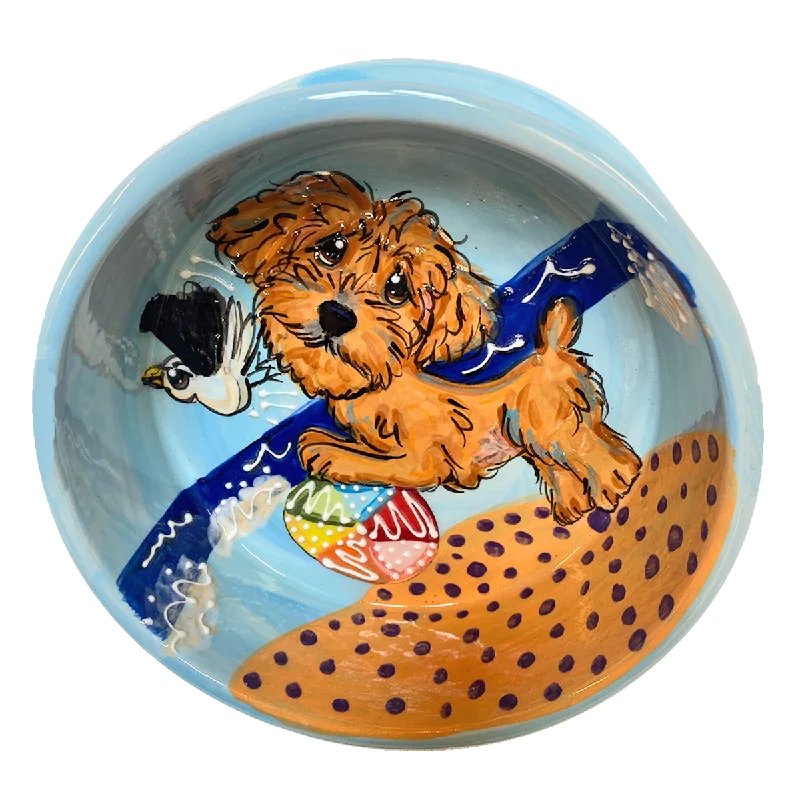 Golden Doodle Bowl Hand-Painted by Debby Carman