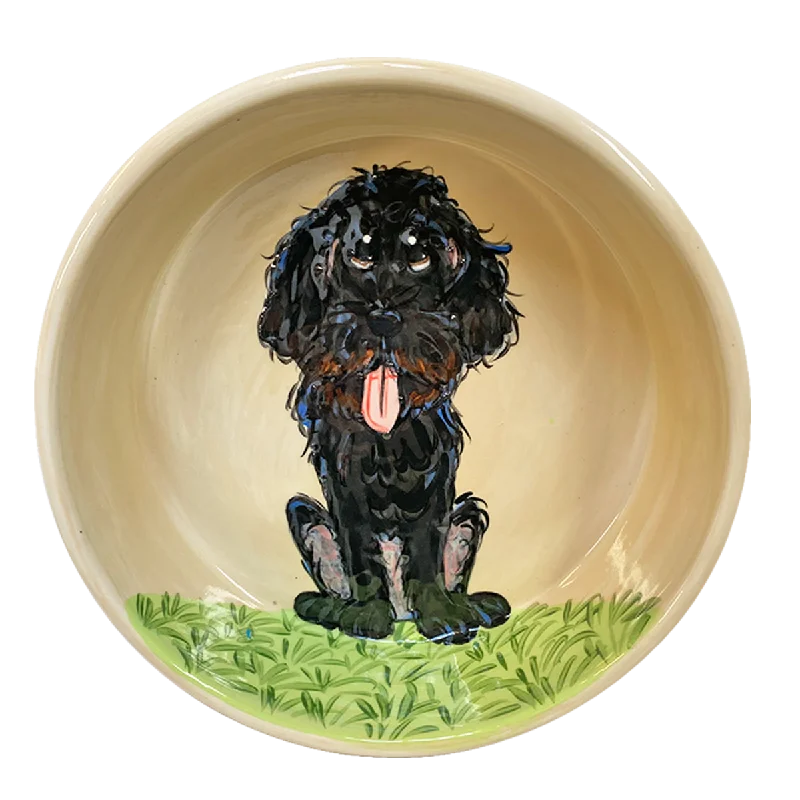 Labradoodle - 8" Bowl Hand painted by Debby Carman