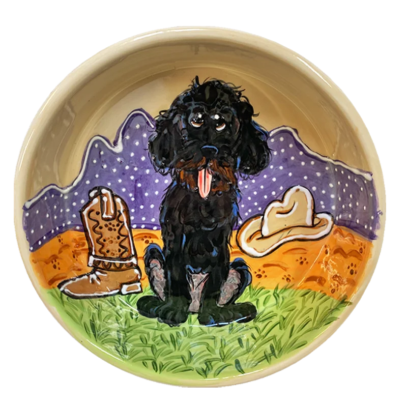 LABRADOODLE DOO - 8" Bowl Hand painted by Debby Carman