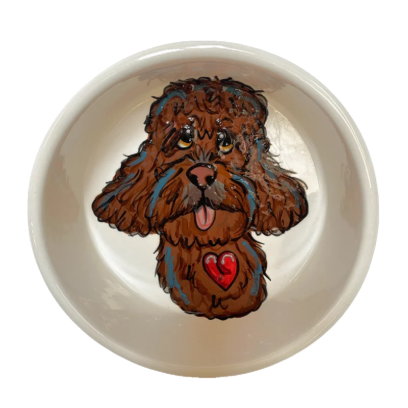 Labradoodle Hand-painted Pet Bowls by Debby Carman