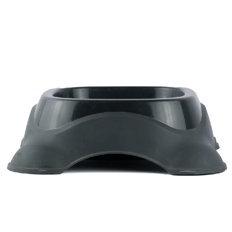 M Pets Plastic Single Bowl for Dogs (Black)