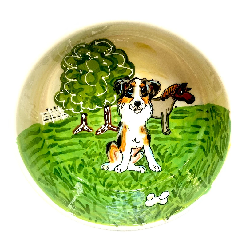 On the Ranch - Handmade Dog Bowl