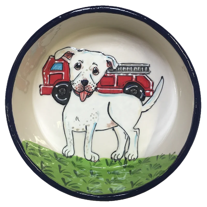 Pitbull Hand-Painted on Ceramic Bowl by Debby Carman