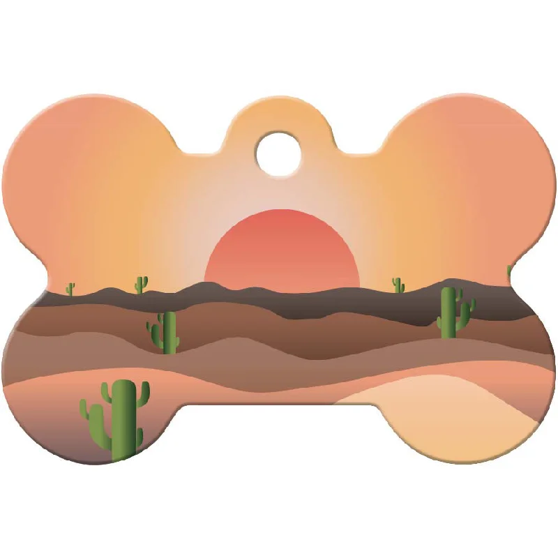 Desert Landscape Pet ID Tag, Medium Bone