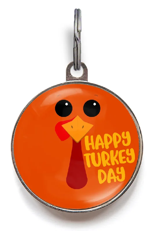 Happy Turkey Day Thanksgiving Dog Tag