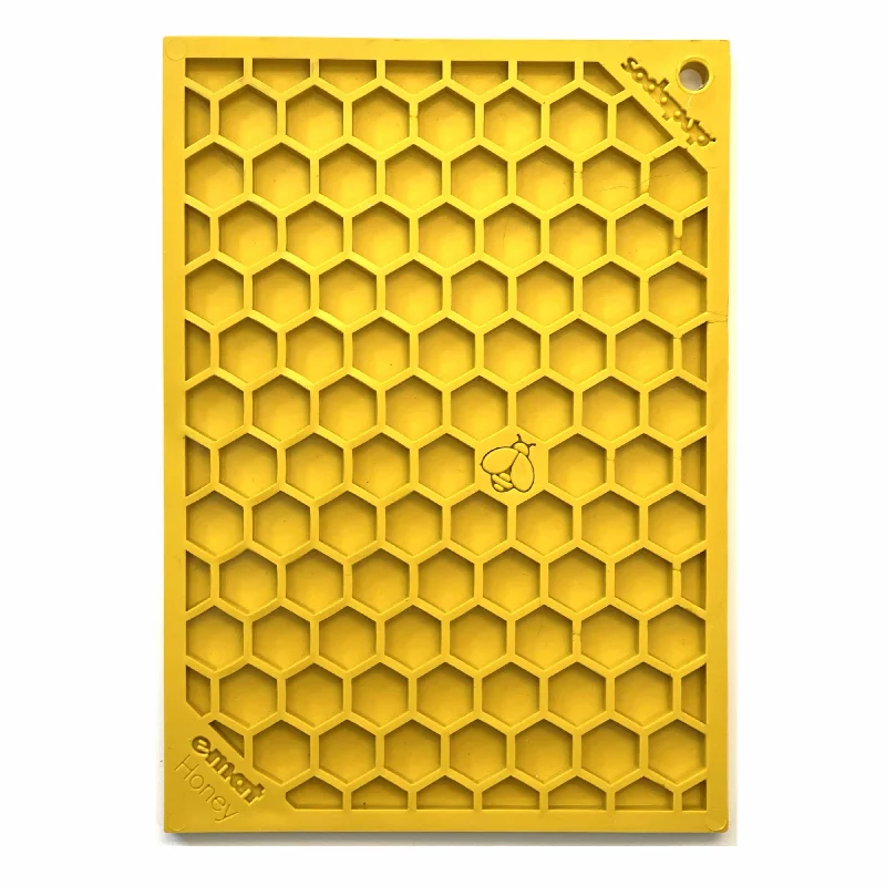 Honeycomb Design Emat Enrichment Licking Mat - Yellow