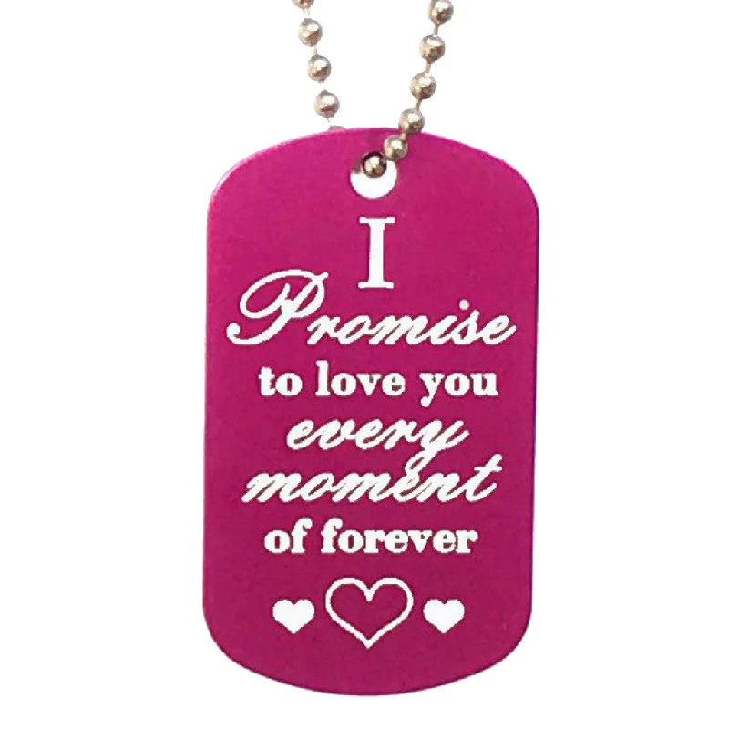 I Promise to Love You Dog Tag Necklace