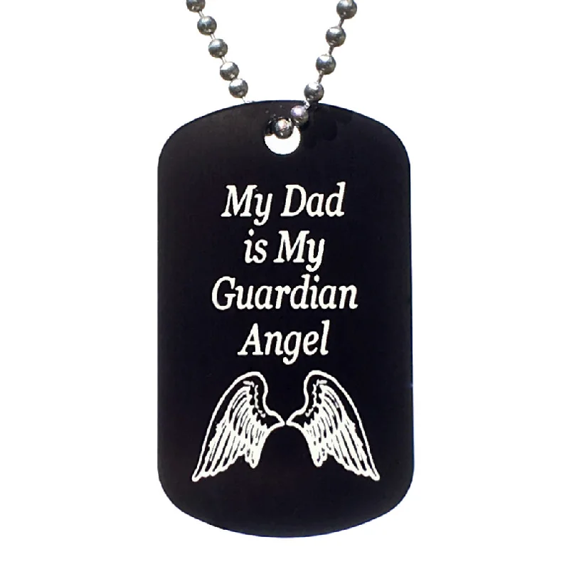 My Dad is My Guardian Angel Dog Tag Necklace