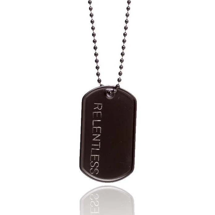 Relentless Dog Tag Necklace (Black Stainless Steel)