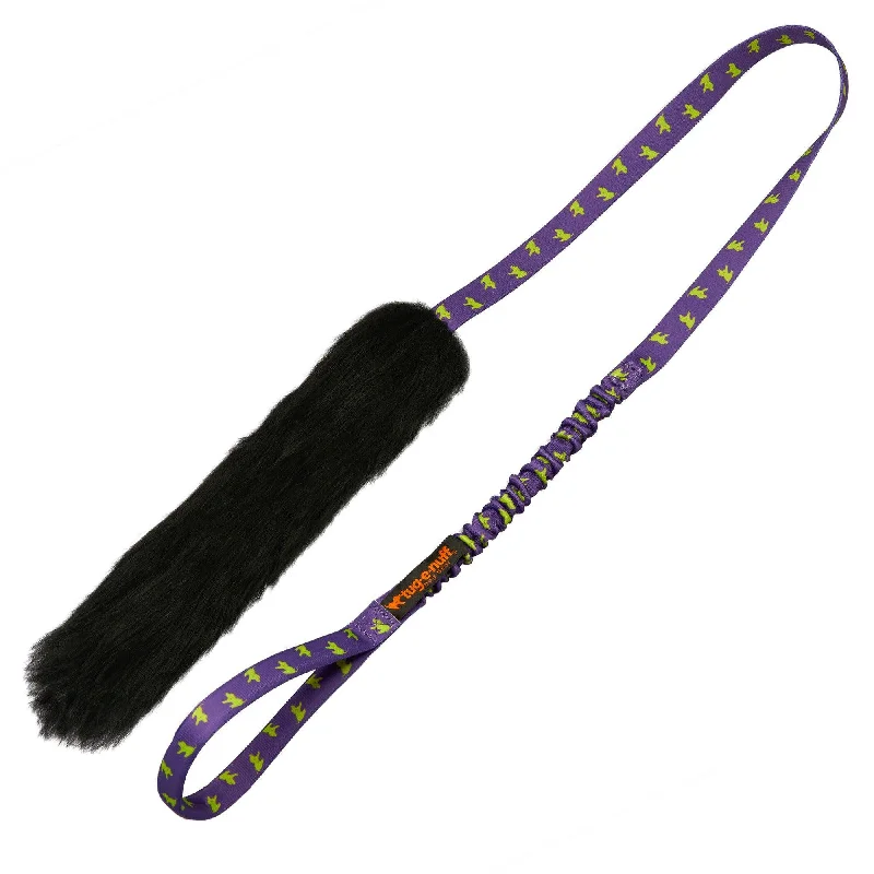 Sheepskin Bungee Chaser | Interactive Dog Toys | Tug-E-Nuff: Black Sheepskin