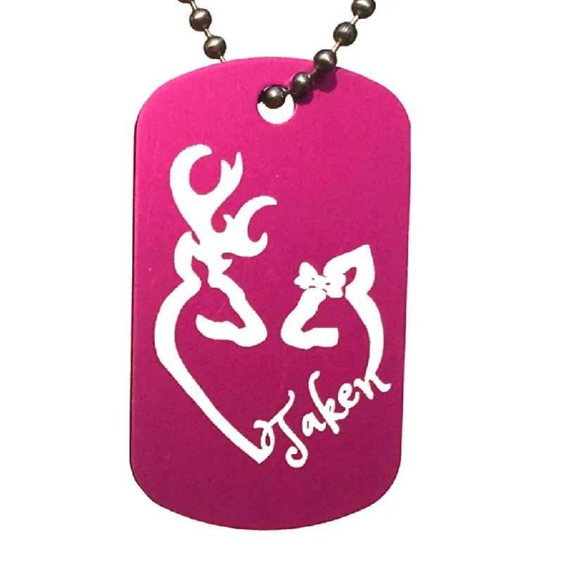 Taken Buck & Doe Dog Tag Necklace